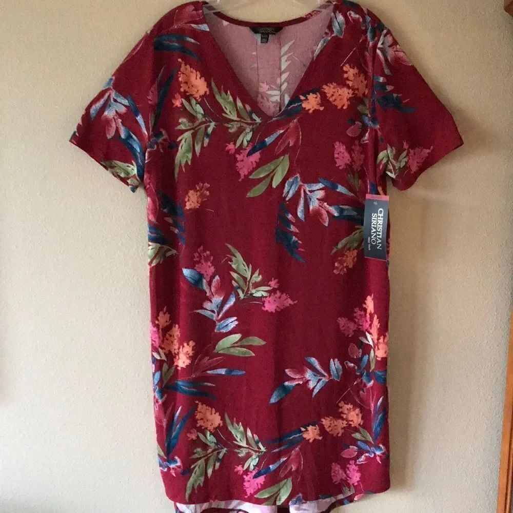 NEW Christian Siriano Red Floral Dress